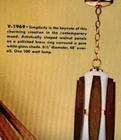 Vintage MCM Virden Walnut Danish Style Hanging Lamp Wood Light Fixture 2pc Swag