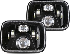 LED Headlights 5x7 7x6 Inch For Jeep Cherokee XJ Wrangler YJ