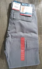 Iron Co Patriot Cargo Pant Straight Fit 34 x 32 Grey Flannel Men's New