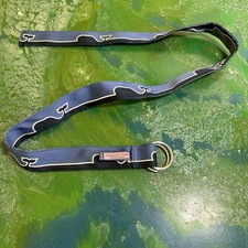 Vineyard Vines Boys Medium Whale Logo Adjustable D Ring Belt Blue Polyester M