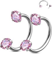 2PCS Septum Rings Circular Barbell Horseshoe 20G Surgical Steel Piercing Jewelry