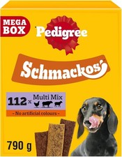 110 Pedigree Schmackos Mixed Meaty Variety Dog Treats Mega Box 790g Dog Chews 7.91 per kilo