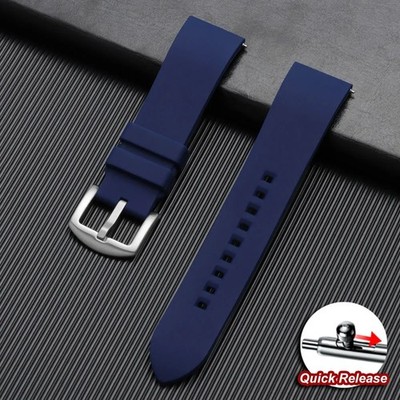 Universal Silicone Watch Strap 18-24mm Quick Release Rubber Sport Band