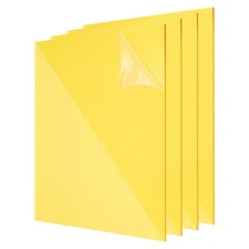 4Pcs Acrylic Sheets 8x8 Inch 1/8 Inch-3mm for Picture, Clear Yellow