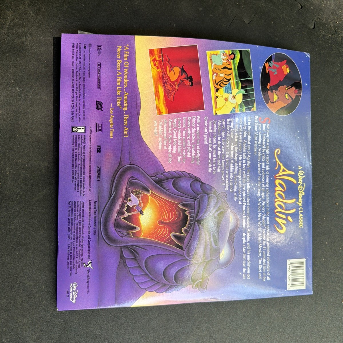 Walt Disney Aladdin Laserdisc THX Dolby Stereo Gatefold & Fantasia