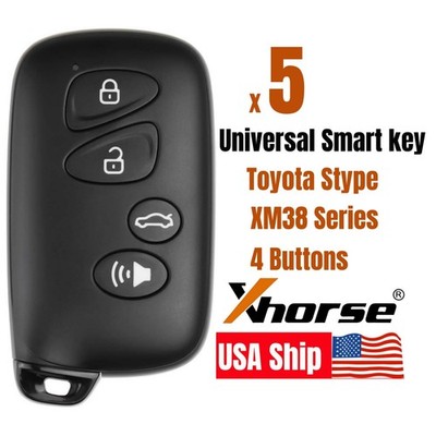 5x Xhorse XM38 Universal Smart Remote Key For Toyota Lexus 4 Buttons XSTO03EN