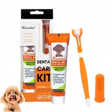 Pet Toothpaste Kit Brush Plaque Breath Care Perros Gatos Dientes Fresco Salud