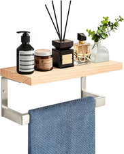 Hand Towel Holder/Towel Ring with Wooden Shelf, Hand Towel Rack, Hand Towel Hang