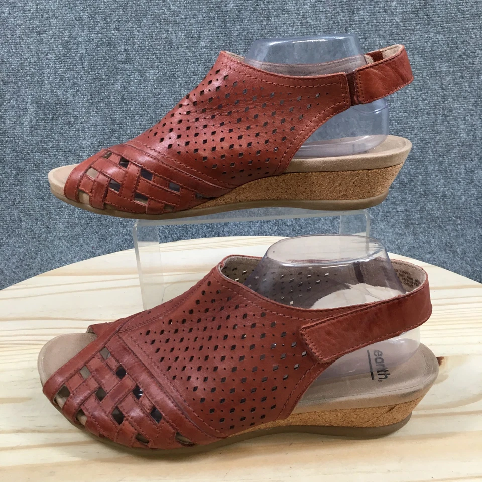 Sandalias Earth para mujer 11 anchas marrones Pisa Galli correas de cuero informales Foto 2 de 4