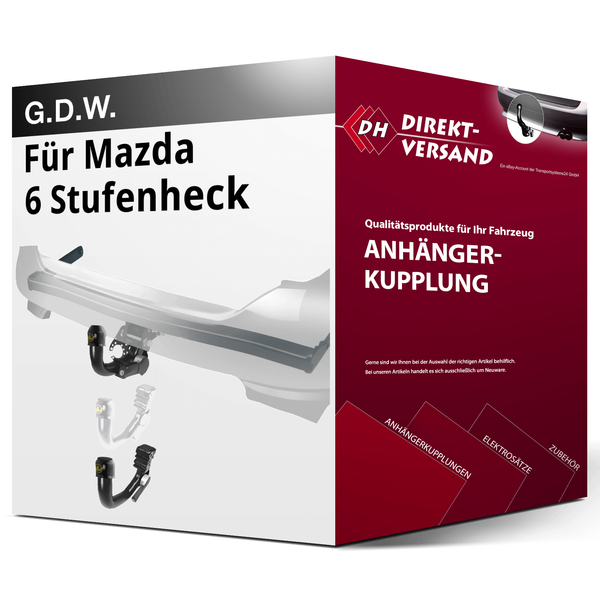 für Mazda 6 Stufenheck Typ GJ (G.D.W.) AnhäNgerkupplung Vertikal Abnehmbar Neu-image