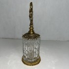 VTG Pair Of Gold Ormolu Perfume Bottles~Textured Cut Glass~Celtic Knot Daubers — photo 3