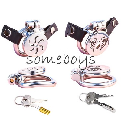 FRRK Stainless Steel Flat Chastity Belt Device Male Lock Ring Slave Sissies Men