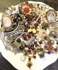 Vintage Jewelry 30 Piece Lot~Avon Sterling Silver~Gemstones~Towle Fork Bracelet