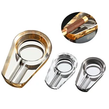 3 Color Clear Cigar Ashtray Transparents Crystal Glass Portable Cigar Holder 1ct