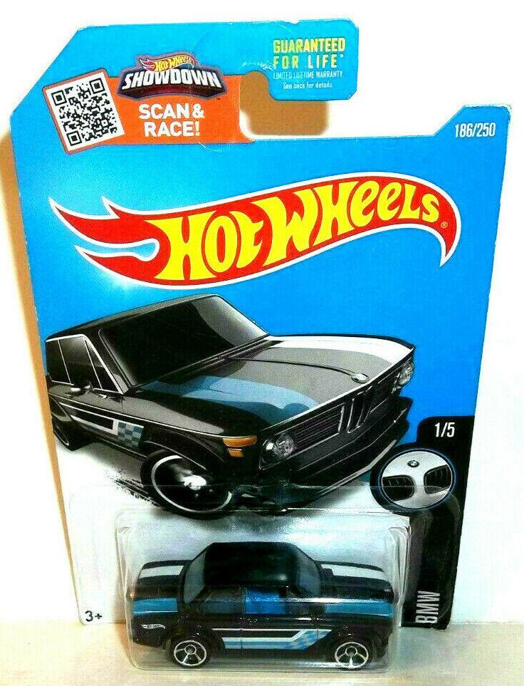 2016 HOT WHEELS 1:64 HW BMW SERIES 1/5 BLACK BMW 2002 #186