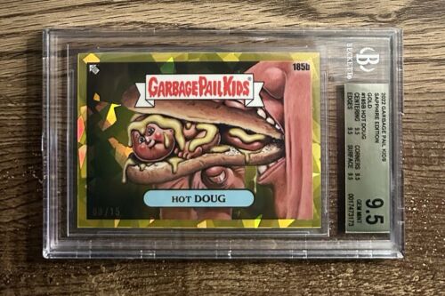 2022 Garbage Pail Kids Sapphire Gold Refractor/15 Hot Doug 185b BGS 9.5 Gem Mint - Picture 2 of 3