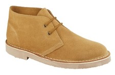 Roamers Mens Suede Desert Boots Leather Lace Up Smart Casual Ankle Chukka Boots