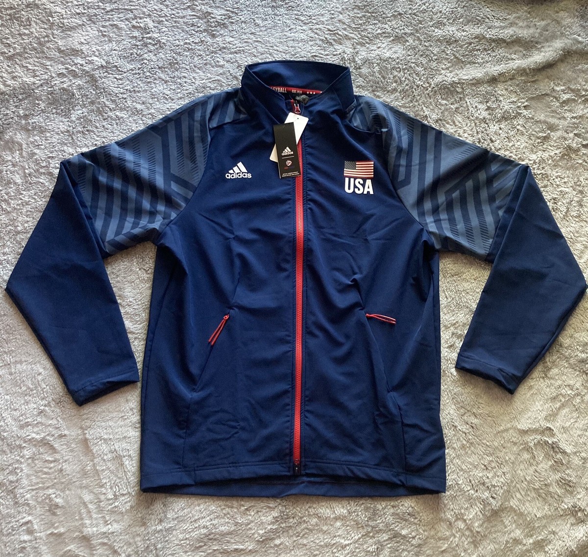 adidas USA Volleyball Limited Edition Warmup Jacket Men's Sz L