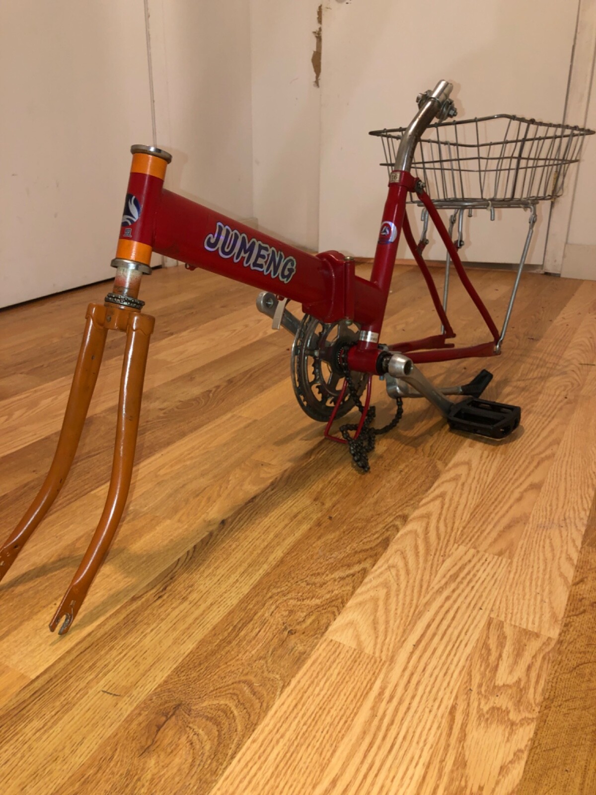 Vintage Jumeng Folding Red Bicycle. Rare folding 20 inch bike frame. eBay