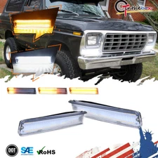 Sequential Switchback LED DRL Signal Lamp For 73-79 Ford F150 Truck 78-79 Bronco