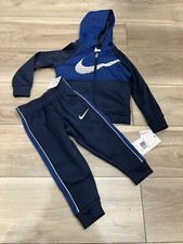 Nike Therma Fit 2Pc Gray Track Suit Hoodie Jacket  Pants Set Boys Size 2T NWT