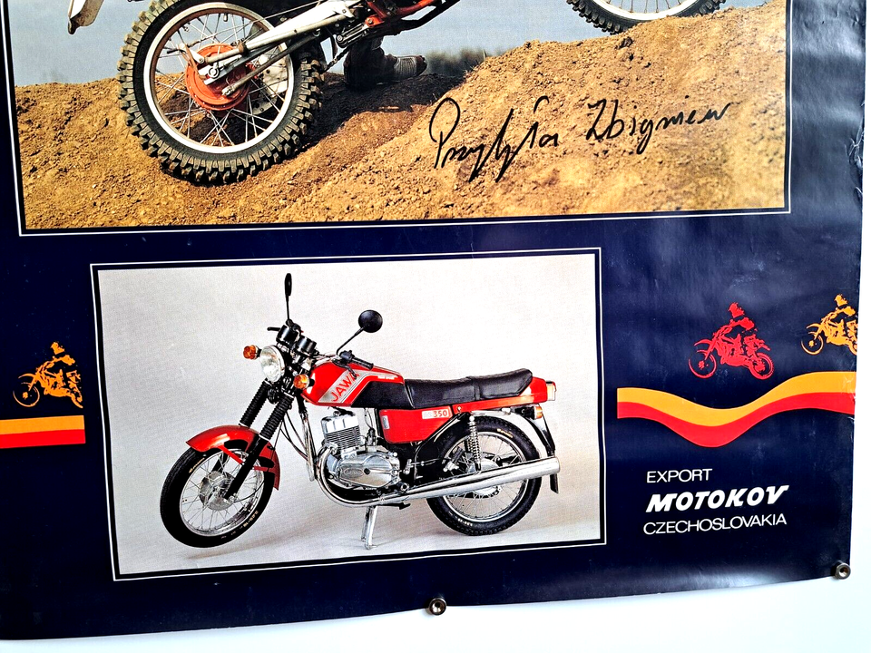 JAVA motorcycle / BIG Promo BIKE Poster / MOTOKOV export CHECHOSLOVAKIA ...