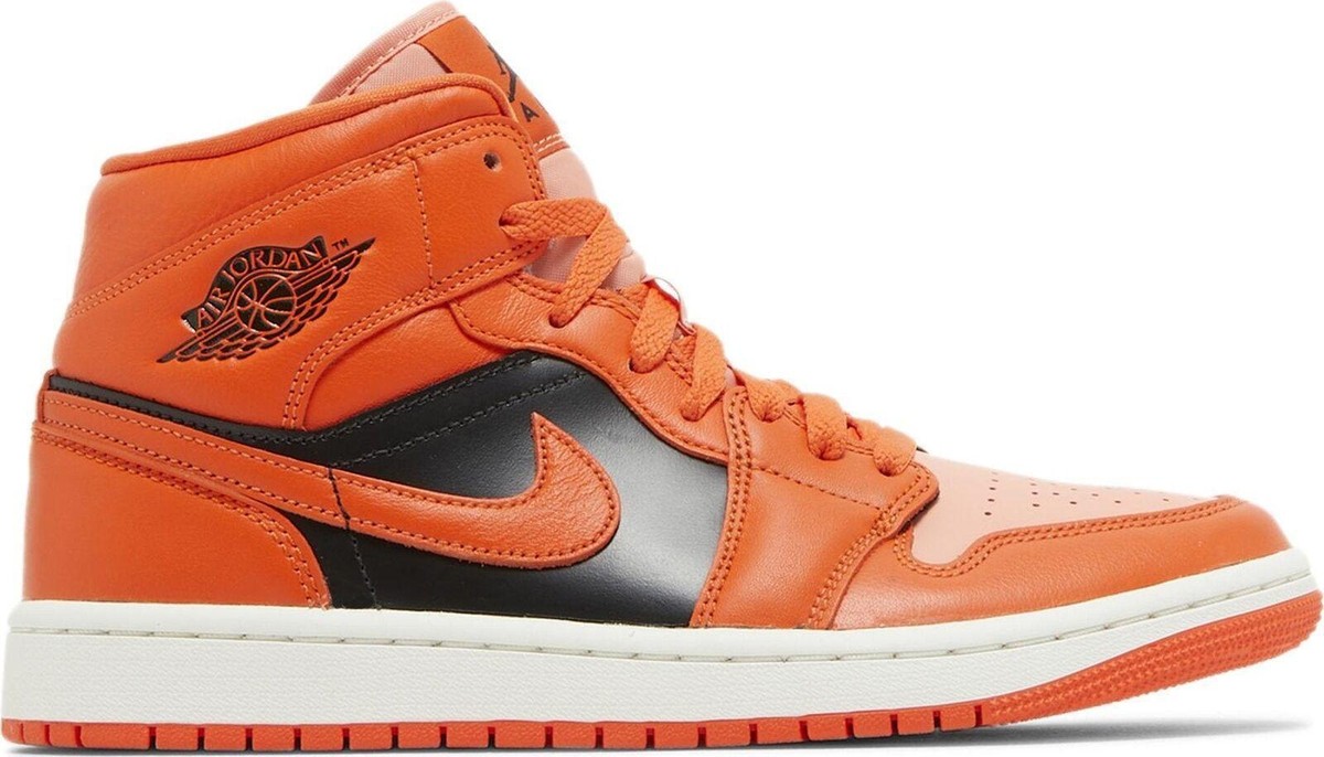 Nike Air Jordan 1 Mid 27cmオレンジ/黒/白 Amazon.com | Nike Women's WMNS Air Jordan 1 Mid Trainers