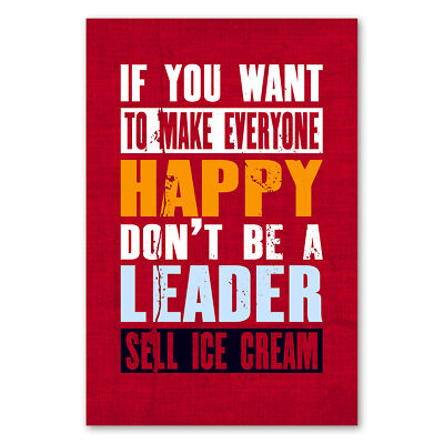 Postereck 1179 Poster Leinwand Plakat, Happy Leader Ice Cream Lustig Spruch