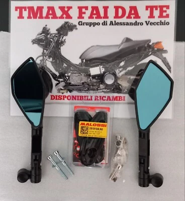 TMAXFAIDATE KIT SPECCHI SPECCHIETTI ERGAL A MANUBRIO + TAPPI MALOSSI TMAX 500 2001 2007