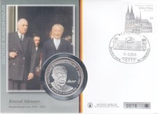 Numismatic letter Germany Konrad Adenauer 2010