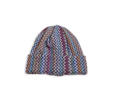 $265 NWT Missoni Chevron Pattern Wool Blend Multi Color Beanie Hat