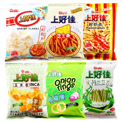Puffed Snacks Shanghaojia Oishi Chinese Food 膨化小吃澳洲购买中国零食品上好佳鲜虾片芝士条洋葱圈玉米卷40g 8 Ebay