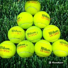 Lot - 10 Used TENNIS BALLS Wilson US OPEN DOG CAT PET FETCH TOY