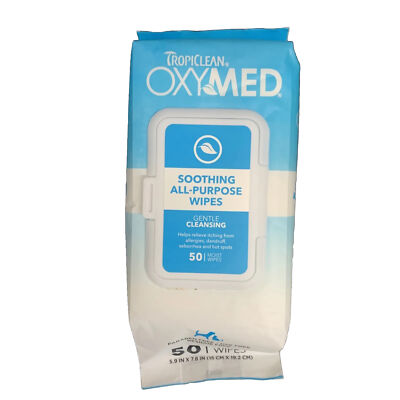TropiClean OxyMed Soothing Allergy Relief Wipes 1ea/50 ct SHIPS
