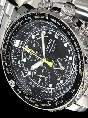 Seiko - SNA411P1 Flightmaster Men Quartz Black Dial Made in Japan