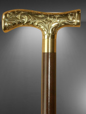 New Solid Antique Solid Brass Handle Wooden Walking Stick Cane