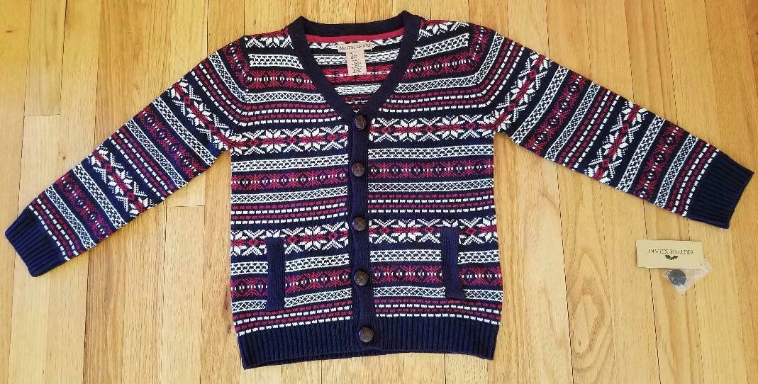 Boys red store cardigan sweater