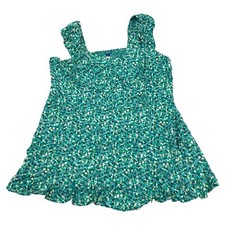 Old Navy Womens Size 4X Sleeveless Cami Fit & Flare Mini Dress Blue Green Floral