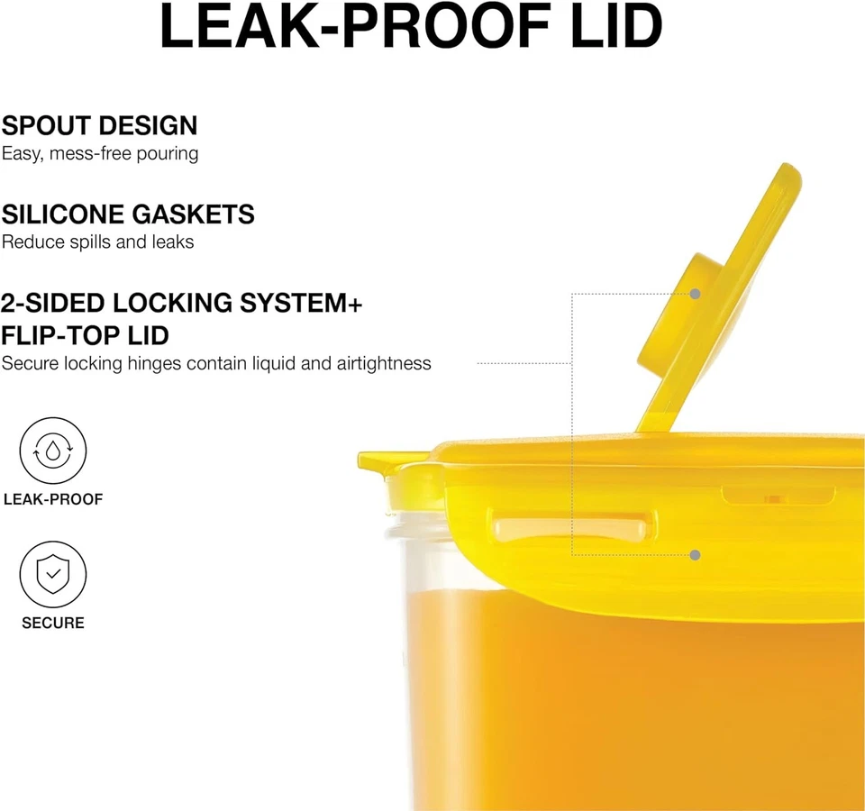 Водяной кувшин для двери холодильника Aqua с ручкой без бисфенола А пластиковый кувшин 2 кварты - Изображение 2 из 4