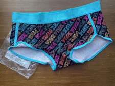 NEW 2016 Victoria's Secret PINK Low Rise Boyshort Wide Logo Band Panty L Vintage