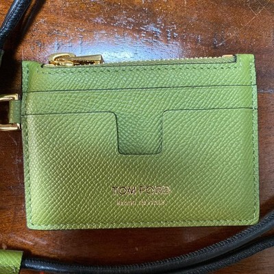 Used Tom Ford Card Case With Strap Accessories Small Items Green Color From JPN