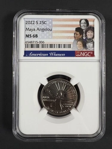 2022-S Maya Angelou Quarter NGC MS68 American Women Label