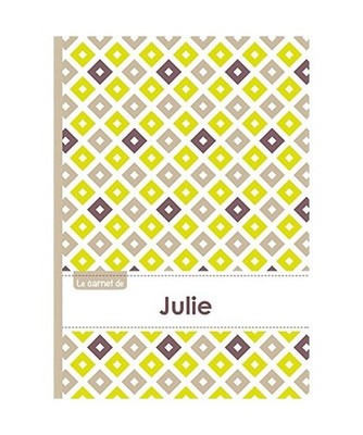 Le carnet de Julie - Lignes, 96p, A5 - Carré Poussin Gris Taupe, XXX