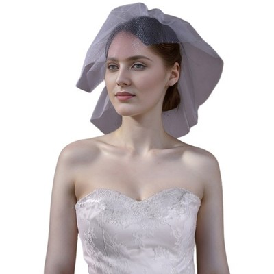 Double Layer Veil Bride Long Veil with Fixed Comb Veil Photography Sheer Tulle