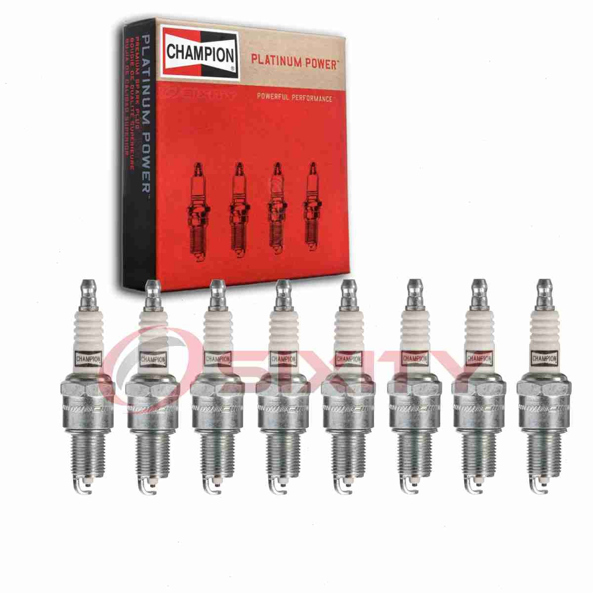 8 pc Champion Platinum Spark Plugs for 1967 Monteverdi 375 7.0L V8 Ignition fh