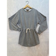 Forever 21 Gray Drawstring Waist Sweatshirt Dress Comfy Casual Mini