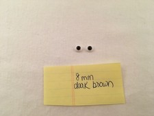 8 mm flat back glass eyes dark brown
