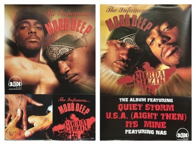 Mobb Deep 1999 Murda Muzik 2 Sided promo poster Flawless New Old Stock