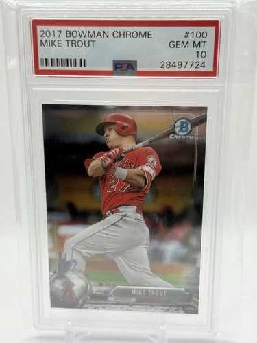 2017 Bowman Chrome Mike Trout #100 PSA 10 GEM MT