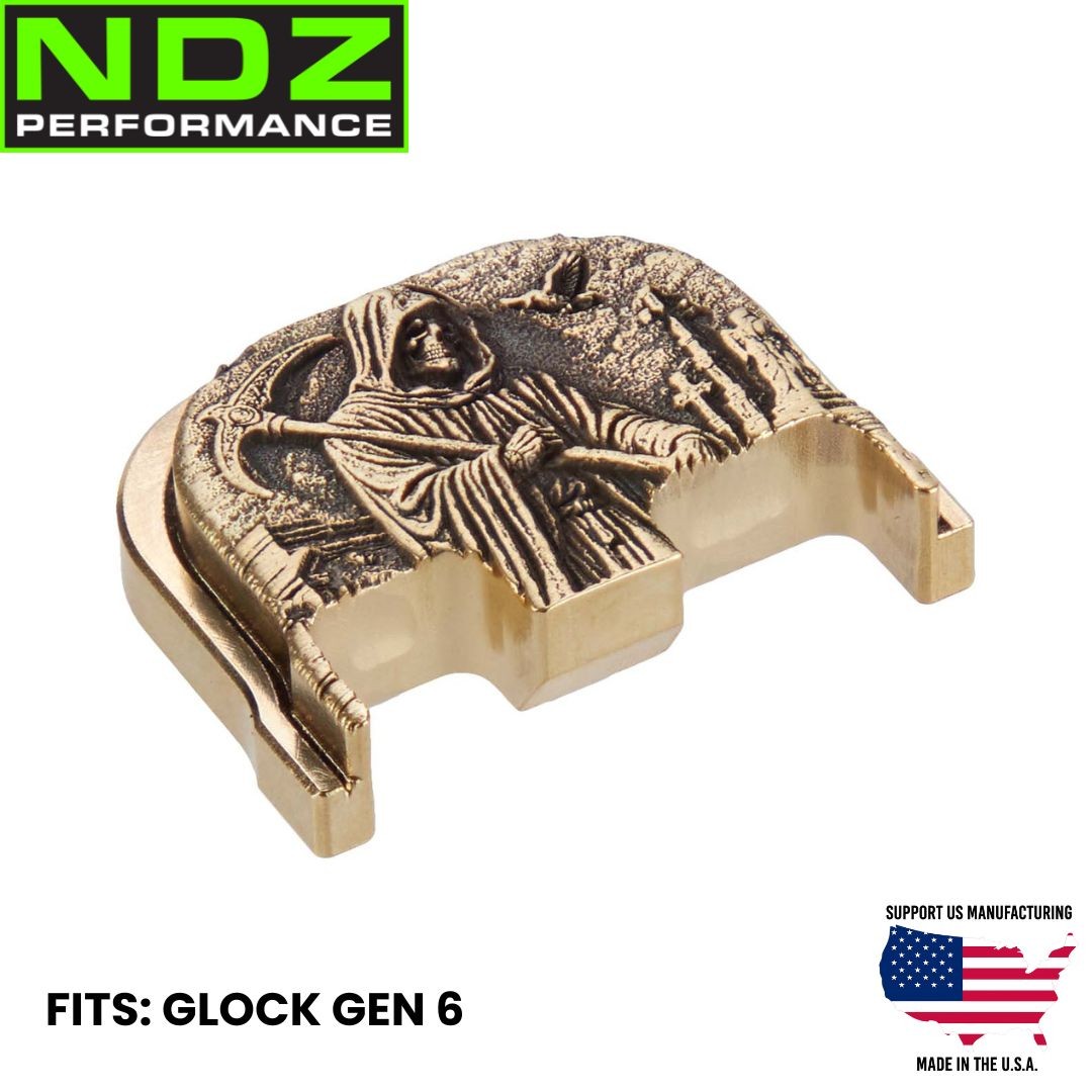 NDZ Glock Gen 6 Slide Back Plate Brass 3D Engraved G17 G19 19X G45